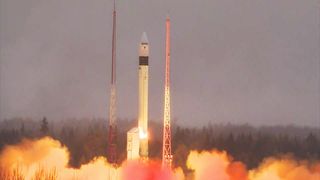 A Eurockot Rockot booster launches the European Space Agency's Sentinel-5P satellite into orbit from the Plesetsk Cosmodrome in northern Russia on Oct. 13, 2017. The satellite will make global maps of Earth's air pollution every 24 hours.