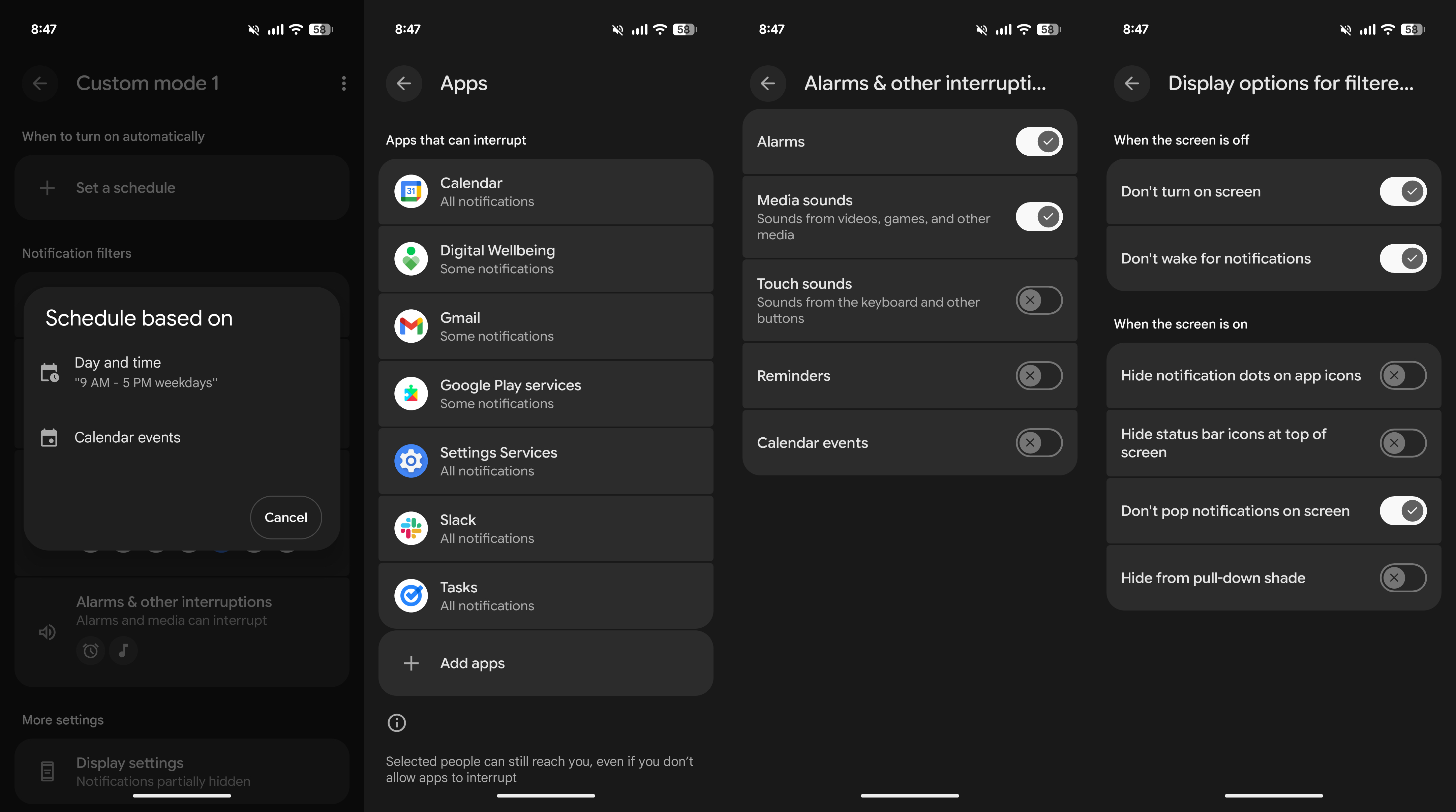 Setting up Modes on a Pixel phone