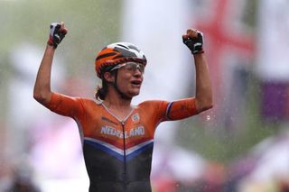 Marianne Vos (Netherlands) wins the Olympic road race from Elizabeth Armitstead (Great Britain) and Olga Zabelinskaya (Russia)Marianne Vos (Netherlands) wins the Olympic road race from Elizabeth Armitstead (Great Britain) and Olga Zabelinskaya (Russia)