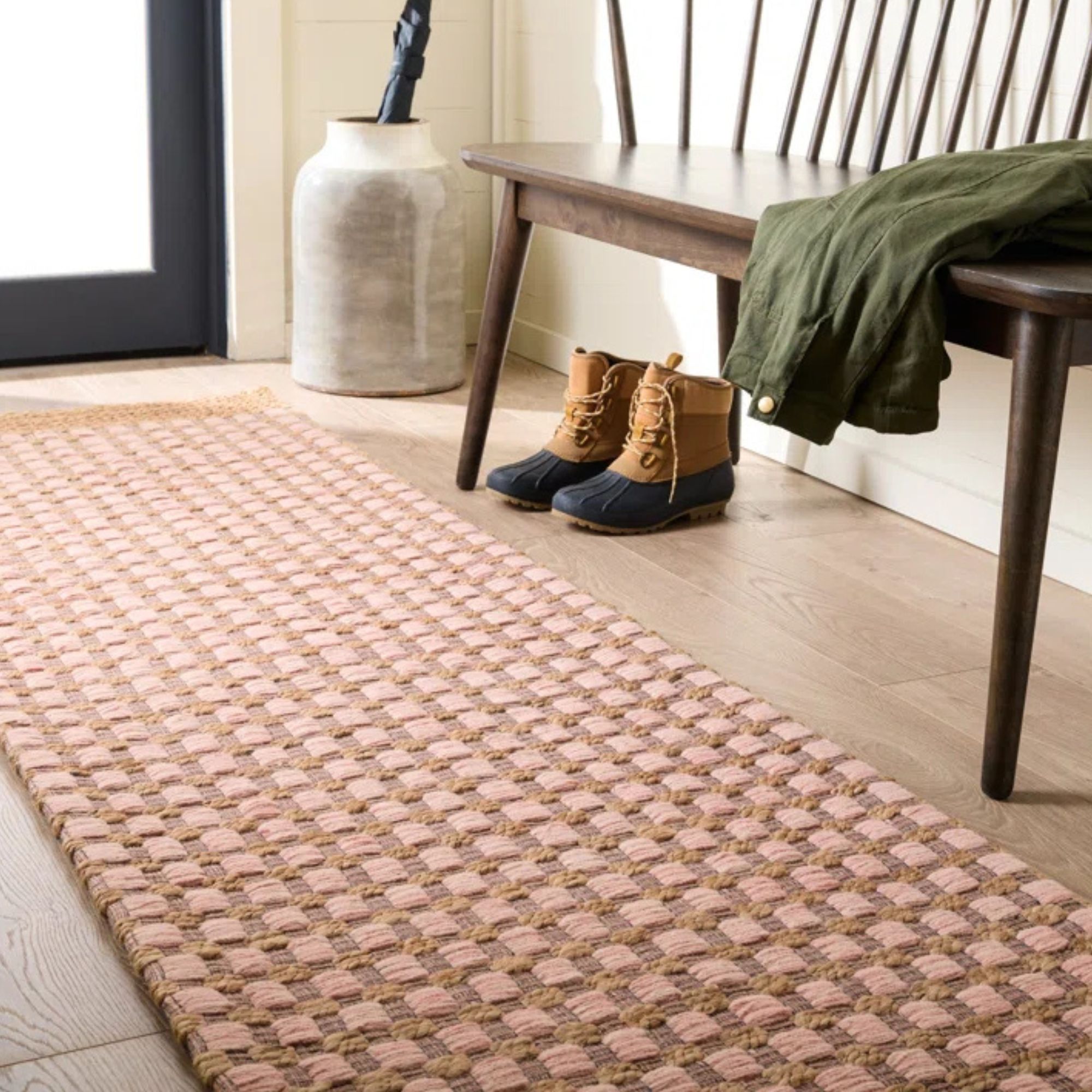 Martha Stewart 9529 Hand Tufted 40% Jute; 40% Wool; 20% Cotton Geometric Rug Runner 2'3&amp;quot; x 8'
