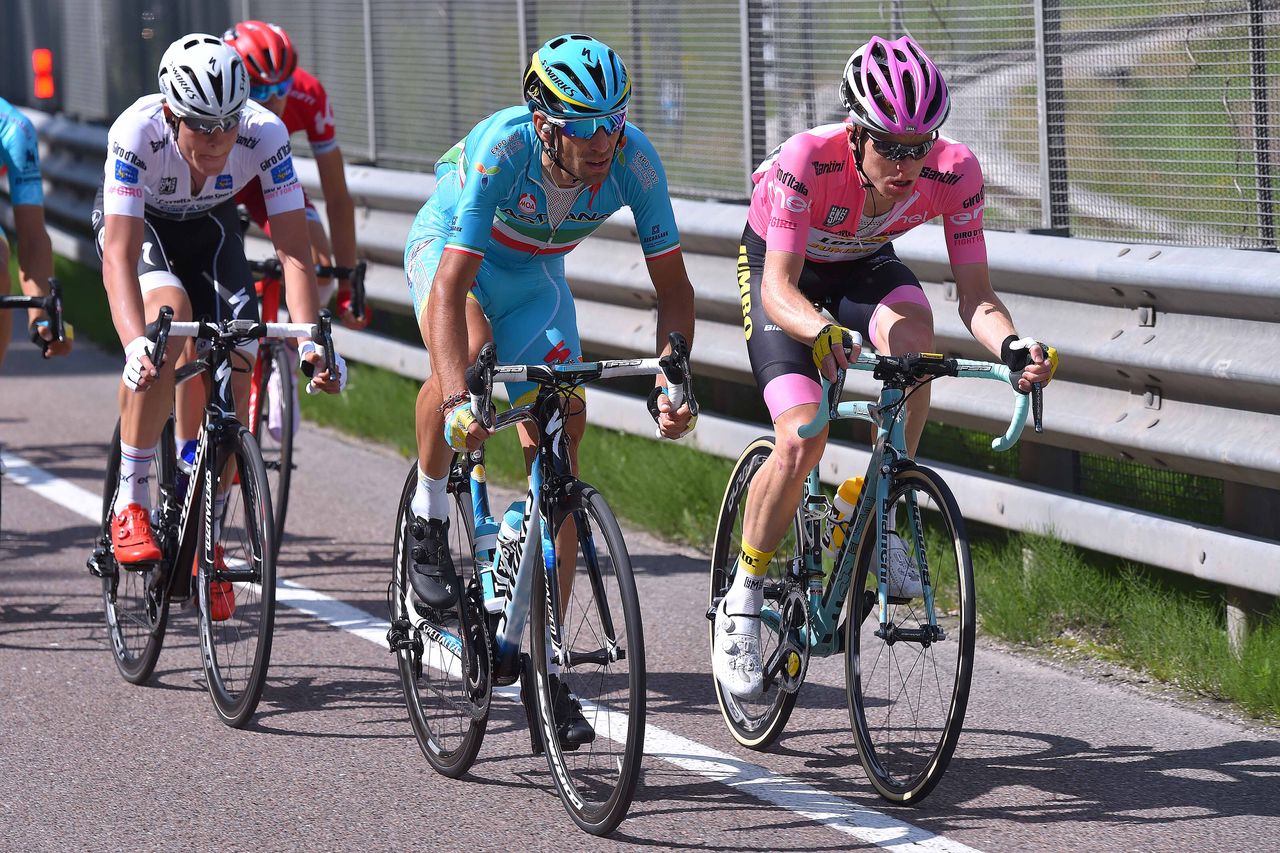 Steven Kruijswijk (LottoNl-Jumbo) with Vincenzo Nibali (Astana)
