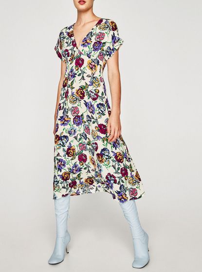 Zara floral midi dress 