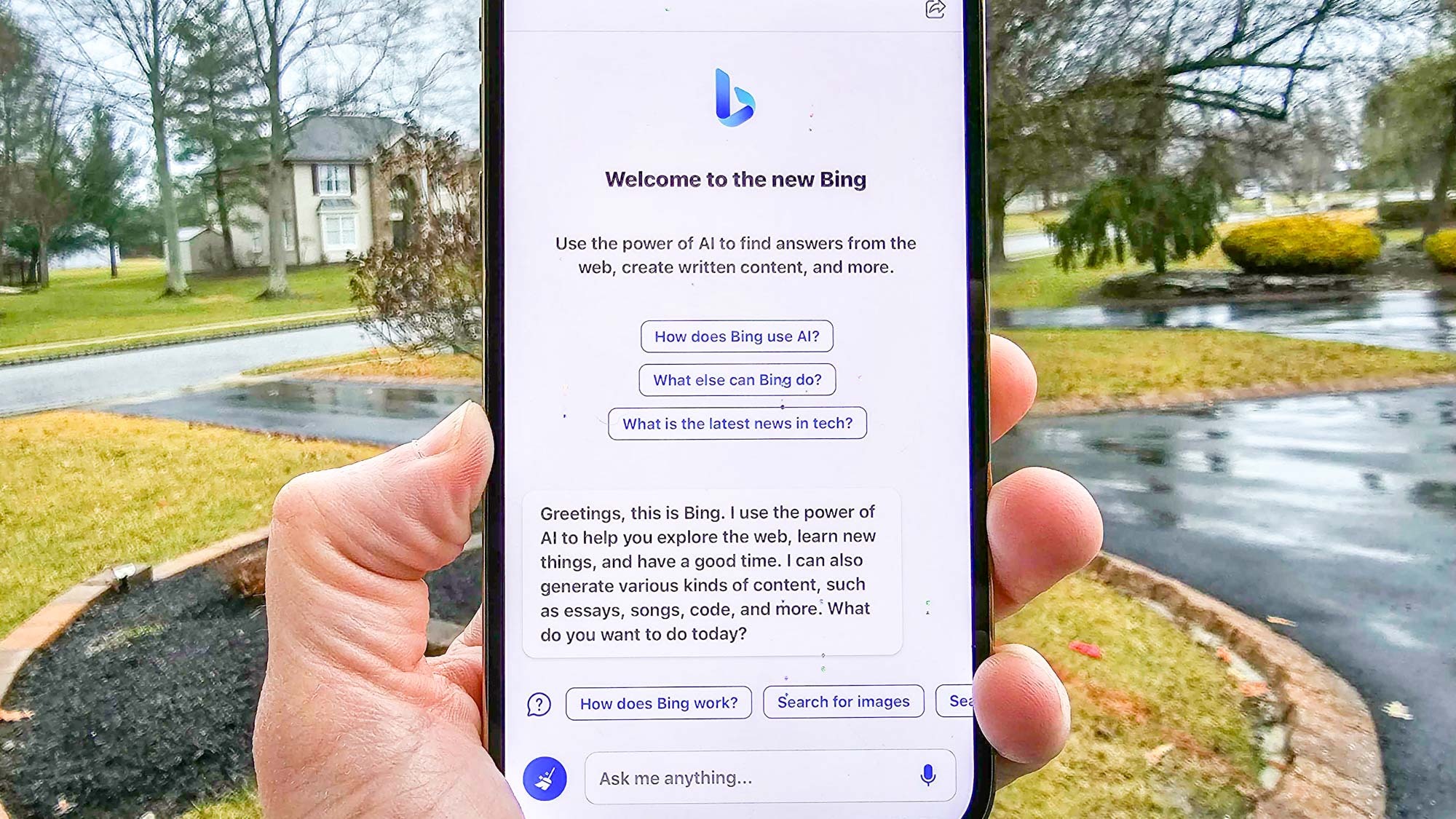 Aplicación Bing que ejecuta el nuevo Bing con ChatGPT