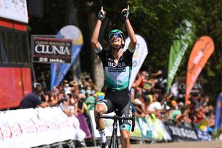 Felix Großschartner (Bora-Hansgrohe) won stage 1 at the Vuelta a Burgos