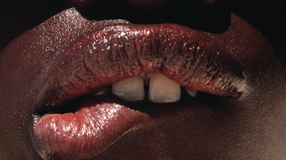 Lip, Mouth, Red, Close-up, Skin, Lip gloss, Beauty, Chin, Nose, Flesh, 