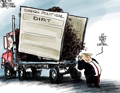 Political Cartoon U.S. Trump Foreign Dirt FBI Election 2020