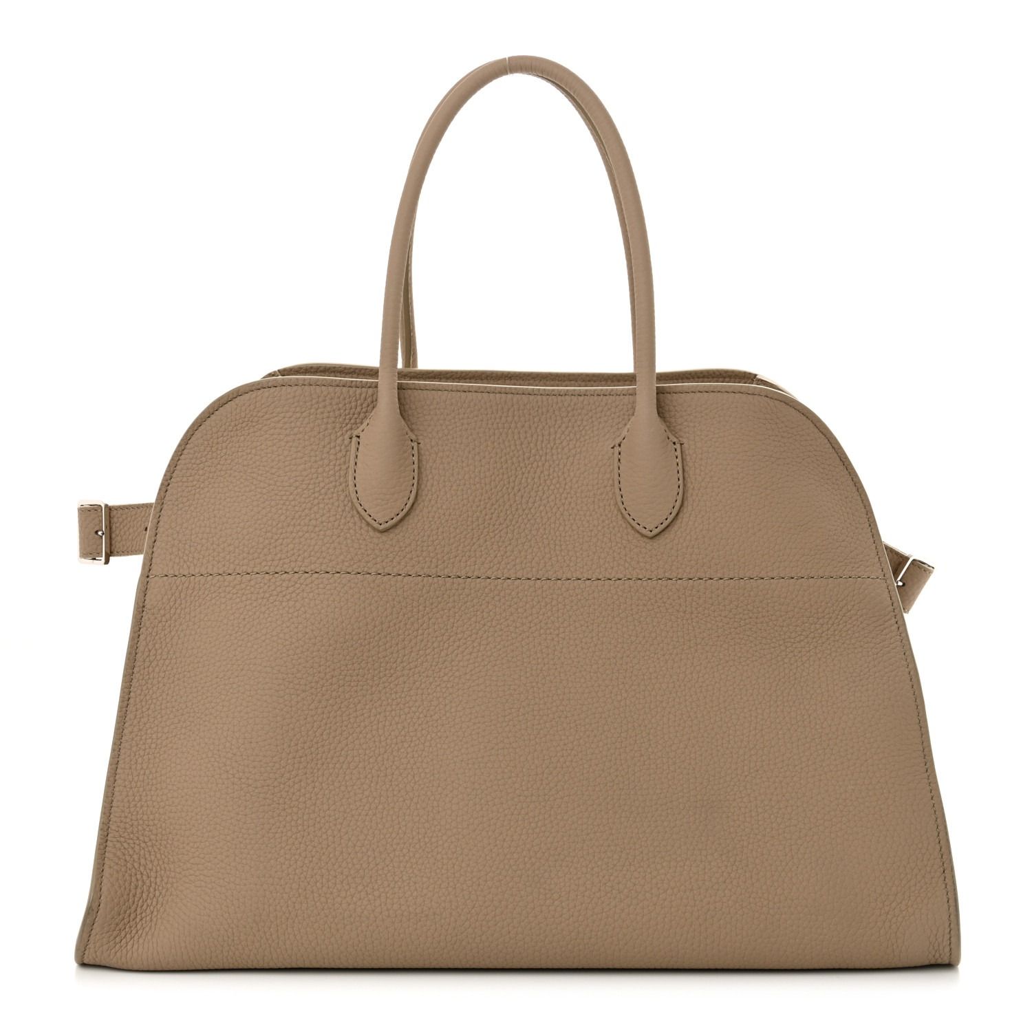 The Row, Matte Grained Calfskin Soft Margaux 15 Dark Taupe