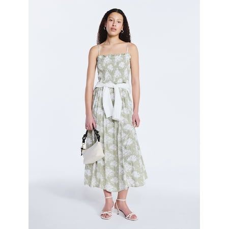 Smocked Peplum Maxi Dress