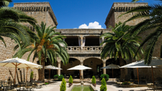  Jarandilla de la Vera, view of parador hotel.