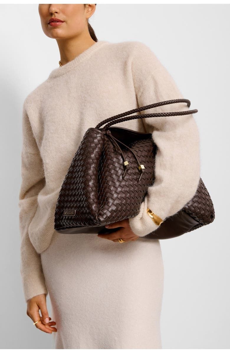 Nova Hand Woven Large Shoulder Bag in Chocolate
