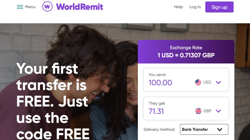 Website screenshot for WorldRemit