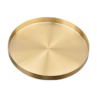 Round gold serving tray