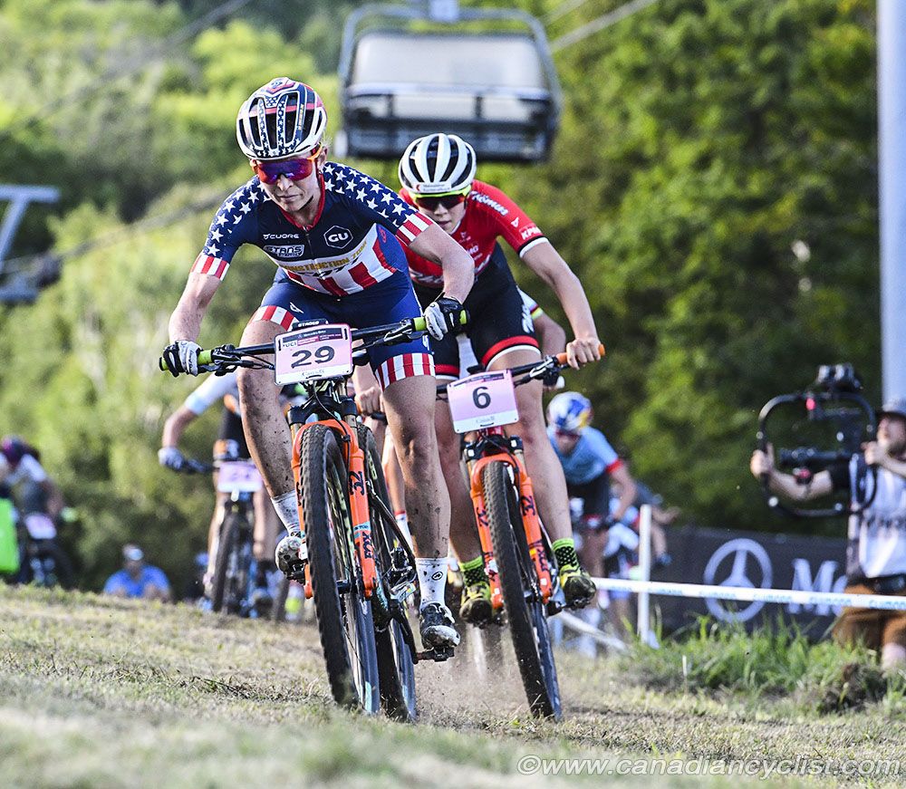 US National Champ Erin Huck spent a lap at the front