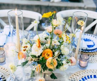 wedding flowers on table