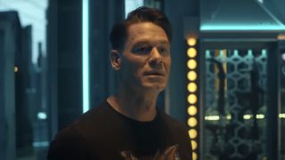 John Cena's Peacemaker inside quantum unfolding chamber