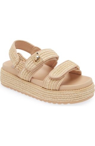 Bigmona Raffia Slingback Platform Sandal