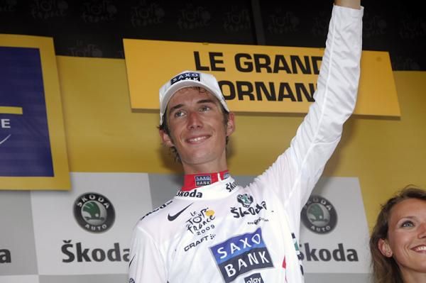 Andy Schleck earned another white jersey for leading the young rider classification.