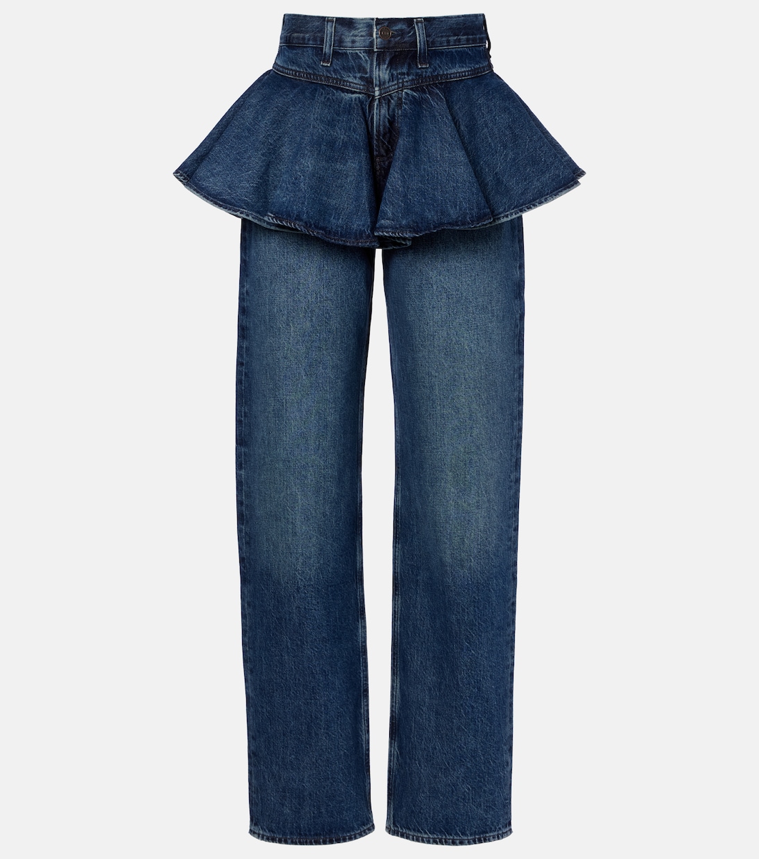 Peplum Straight Jeans