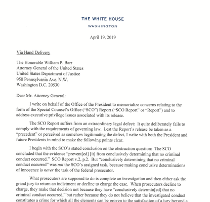 White House letter. 