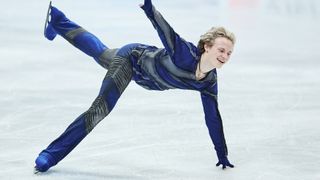 Ilia Malinin of the United States competes in the Men's Short Program during the ISU World Figure Skating Championships at the TD Garden on March 27, 2025 in Boston, Massachusetts. 