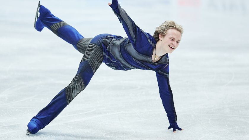 Ilia Malinin of the United States competes in the Men's Short Program during the ISU World Figure Skating Championships at the TD Garden on March 27, 2025 in Boston, Massachusetts. 