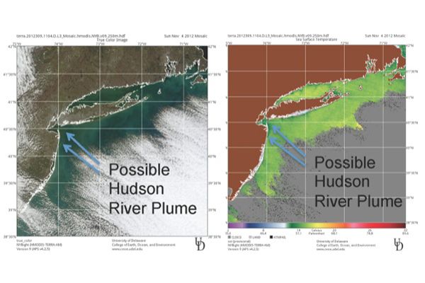 Possible satellite signature of a Hudson River plume