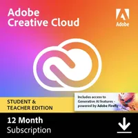 Adobe Creative Cloud Student & Teacher Edition [12-Months] w/ 100GB Cloud Storage