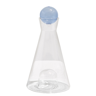 glass carafe with blue glass stopper
