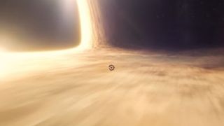 The black hole scene in Interstellar.