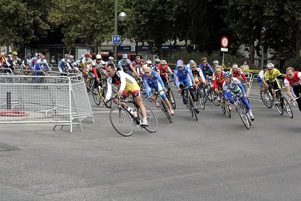 Erik Zabel and others test out the final corner on Friday