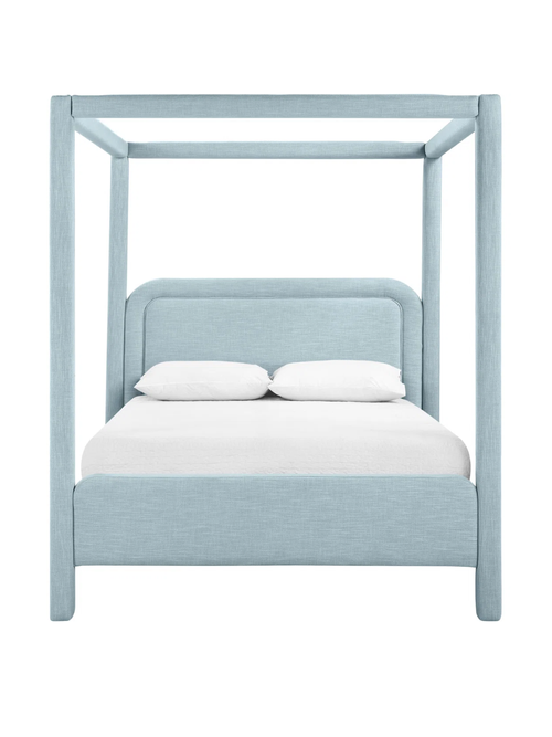 Baer Linen Textured Fabric Upholstered Bed 