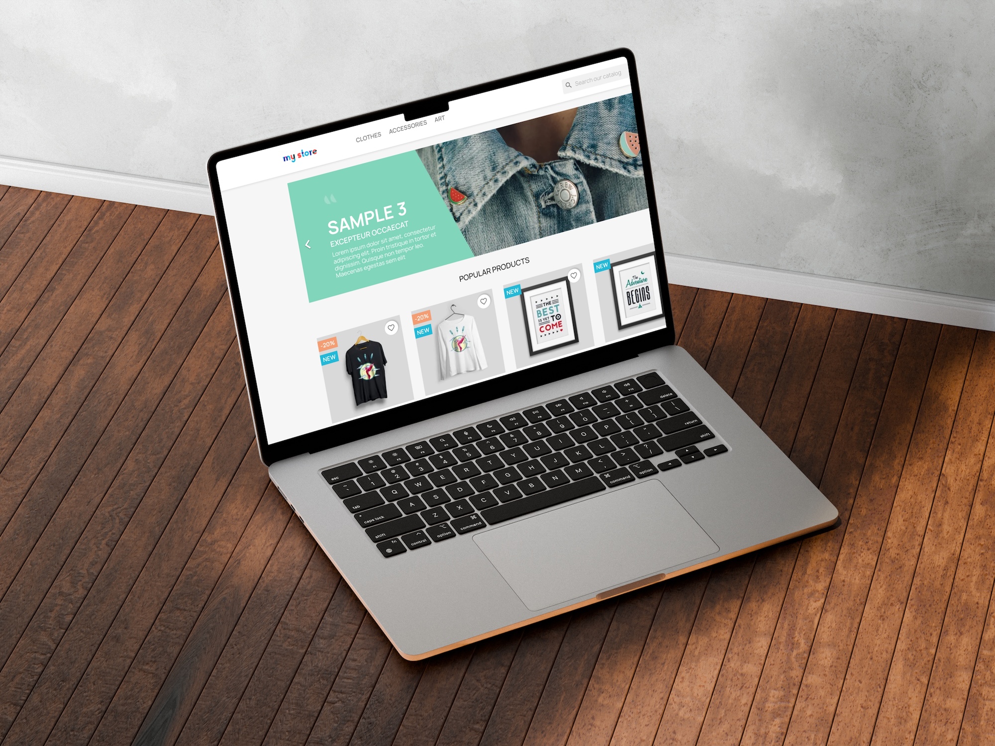 Prestashop demo on a computer
