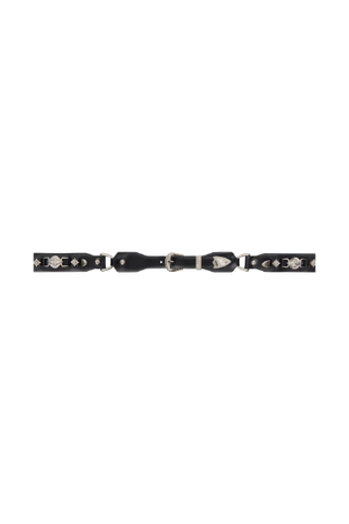 Toga Pulla Black Metal Leather Narrow Belt (Was $290) 