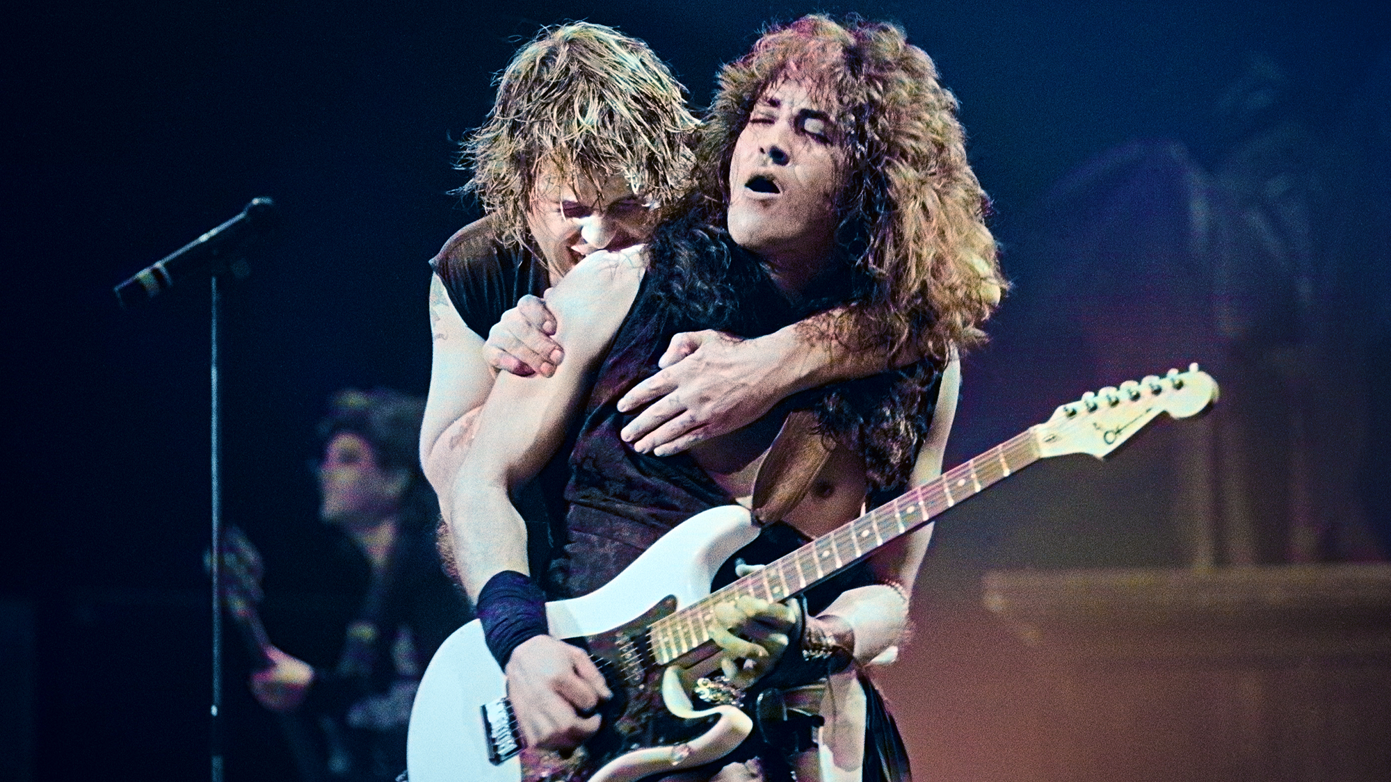 Ozzy Osbourne and guitarist Jake E. Lee perform at Madison Square Garden on January 30, 1984 in New York, New York. 