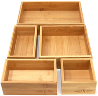 Maison &amp; White 5-Piece Bamboo Drawer Organiser | £21.49 on Amazon