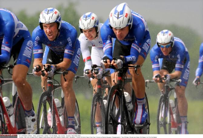 Quick-Step during the 2010 Giro TTT