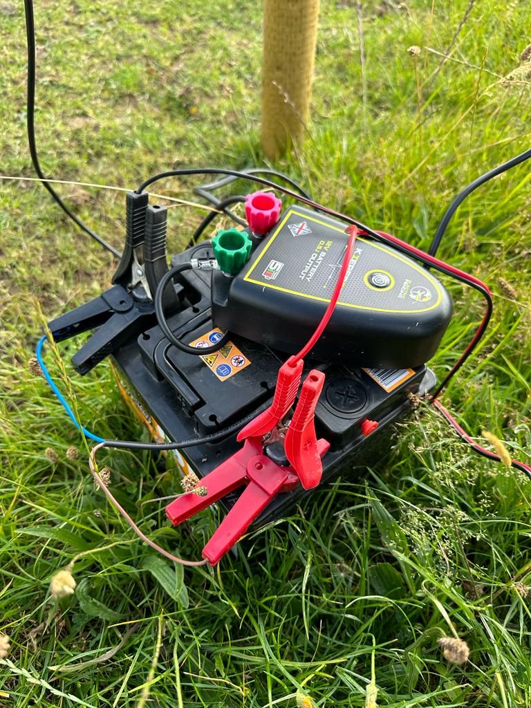 The car battery with clips