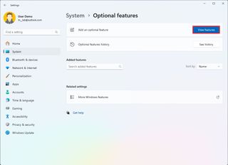 Windows 11 optional features view option