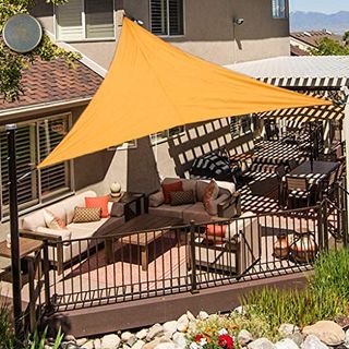 Sun Shade Sail Water-Resistant Triangle Sun Shade Uv Block Sunscreen Awning Garden Beach Patio Canopy 3x3x3m, Orange