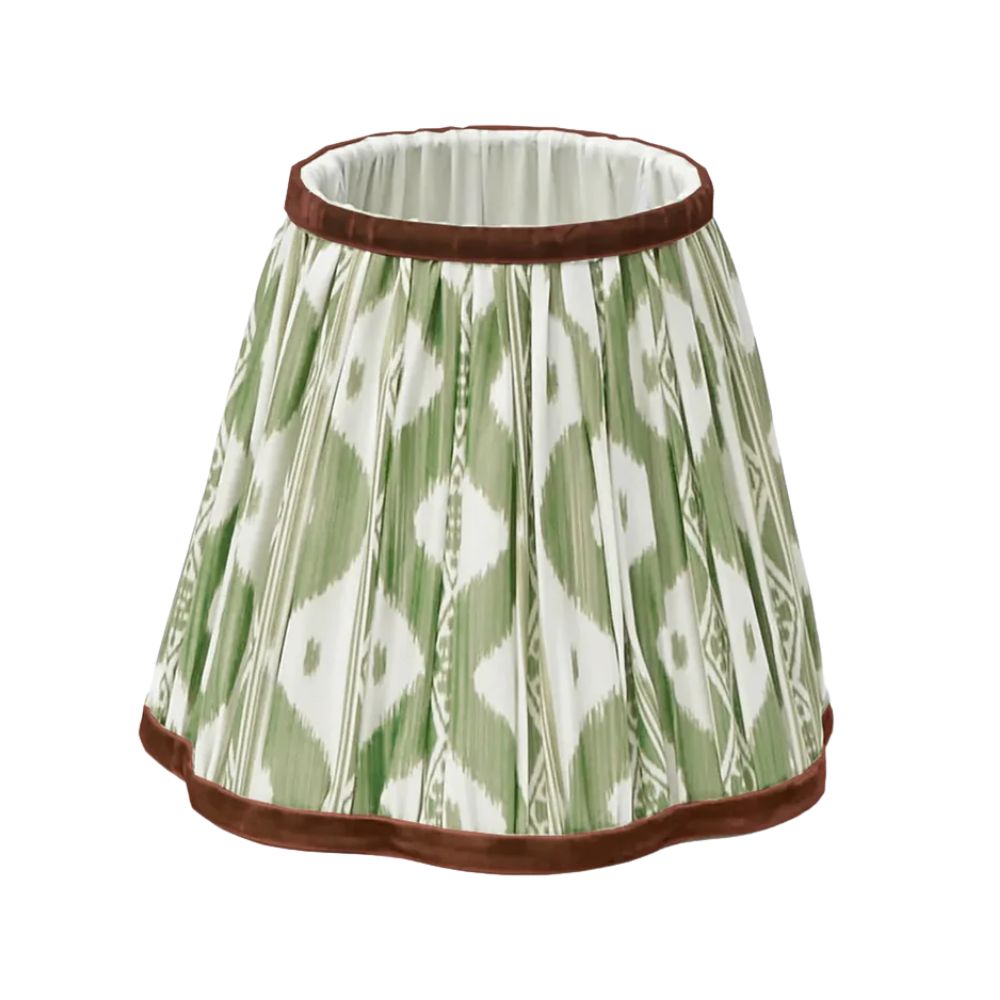 Olive &amp;amp; Chocolate Ikat Lampshade (18cm)