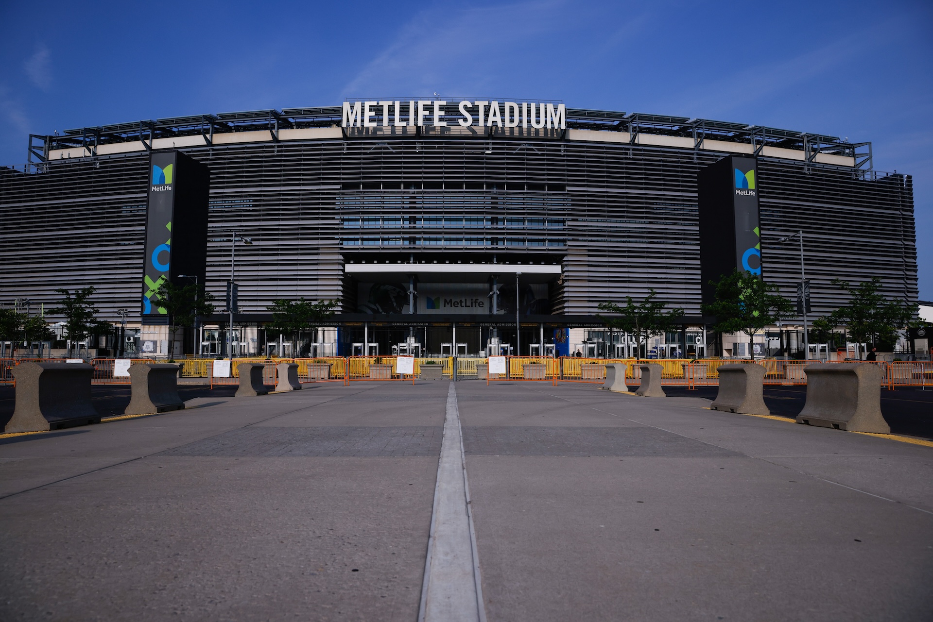 Exterior view from the Met Life Stadium on May 23, 2023 from East Rutherford New Jersey. The tournament will be the first World Cup held across three countries: the U.S., Canada, and Mexico.