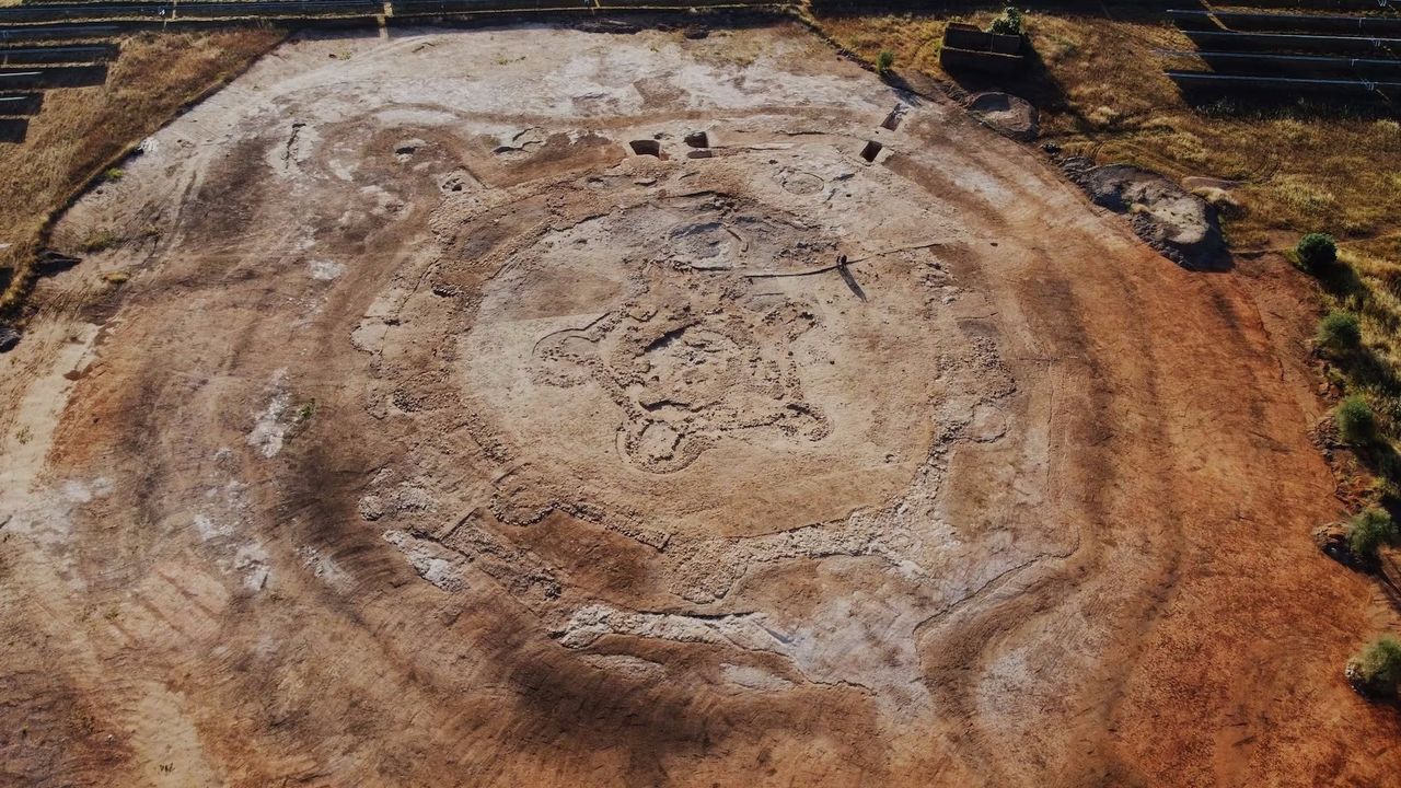 an aerial view of the fort's ruins