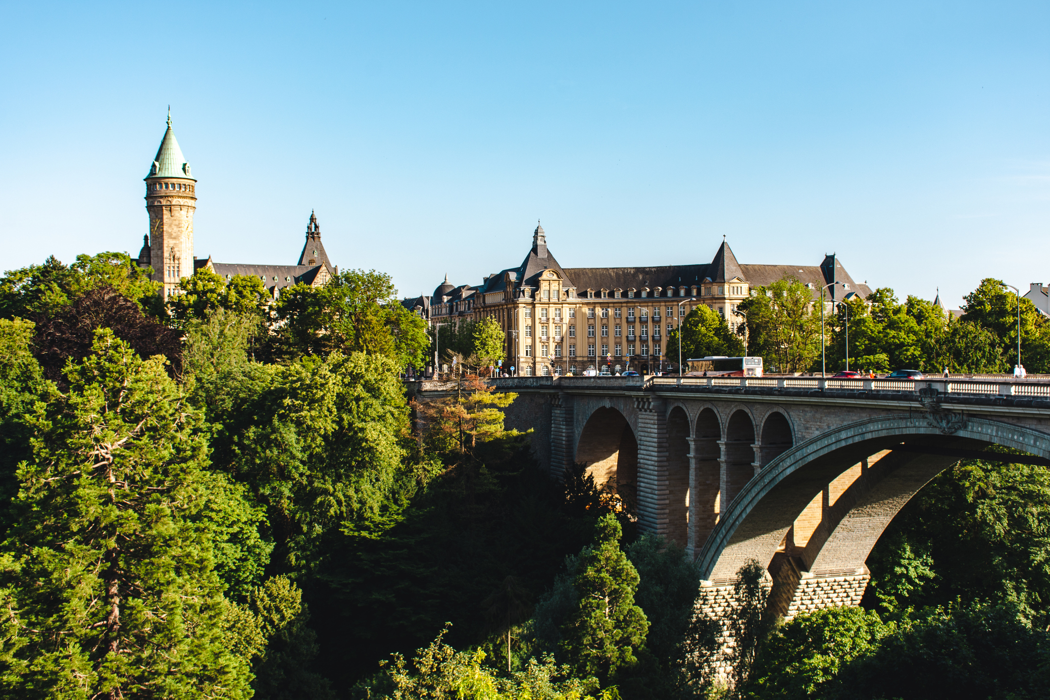 A view of the Adolphe Bridge in Luxembourg