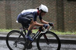 Lizzie Deignan camino a la medalla de plata en la carrera en ruta de los Juegos Olímpicos de Londres 2012