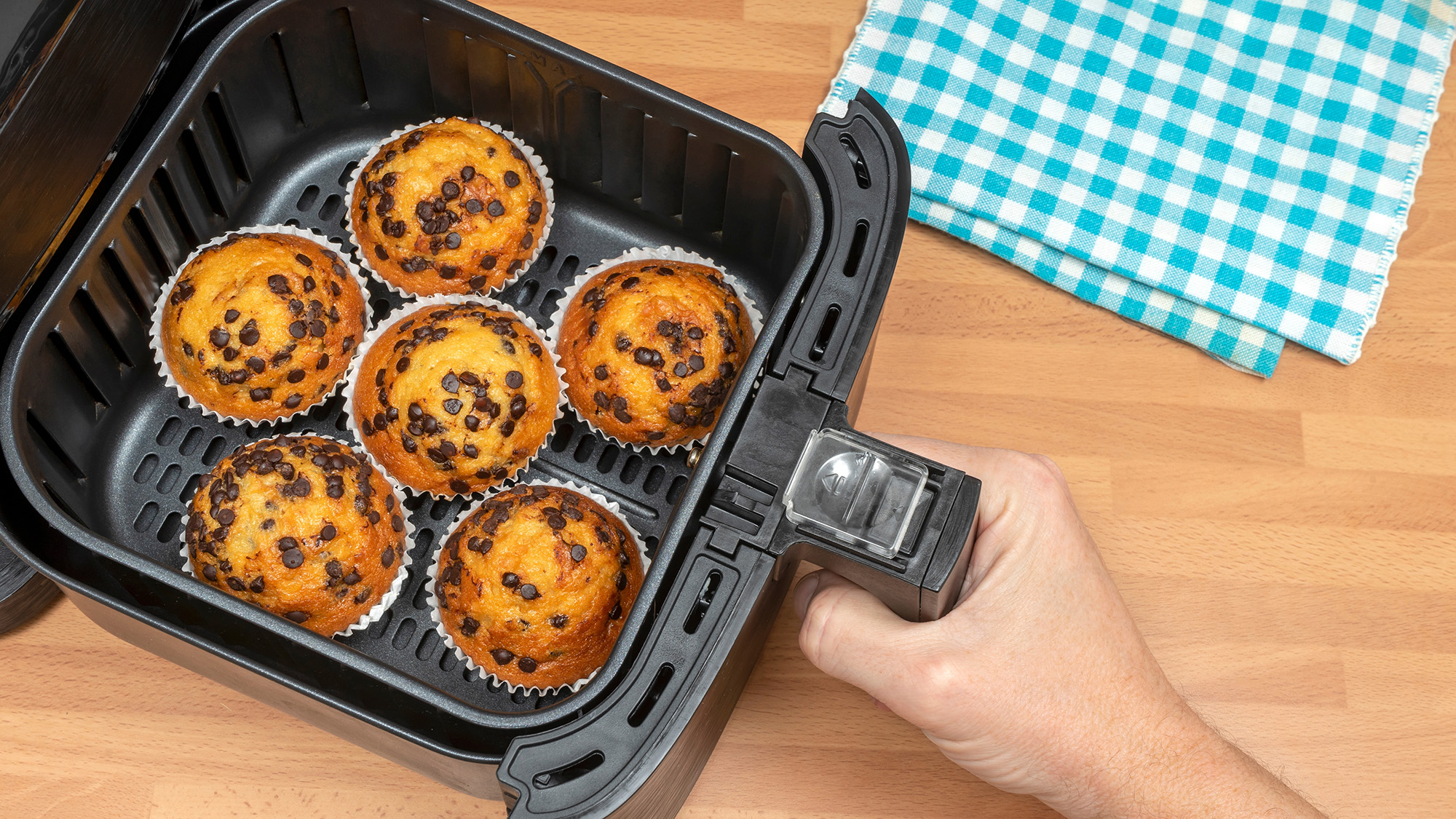 Baked muffins in an air fryer