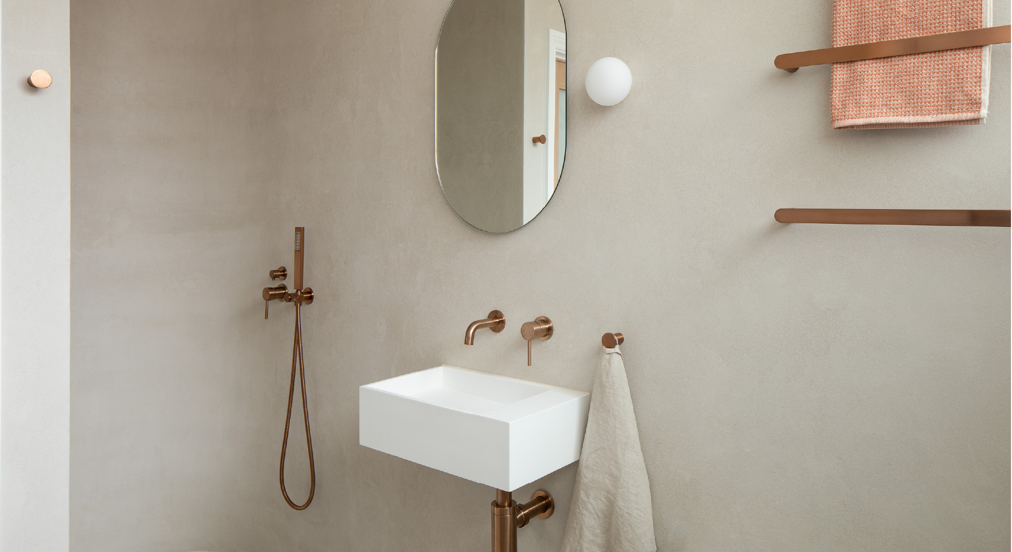 ABI Interiors brushed copper taps
