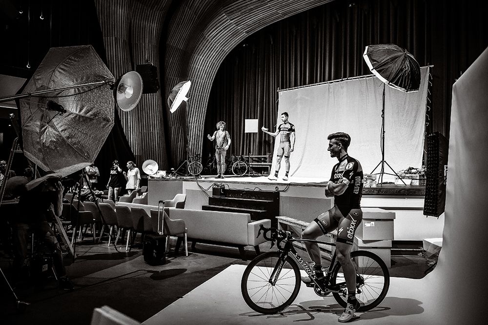 Marcel Kittel strikes a pose during a photo shoot