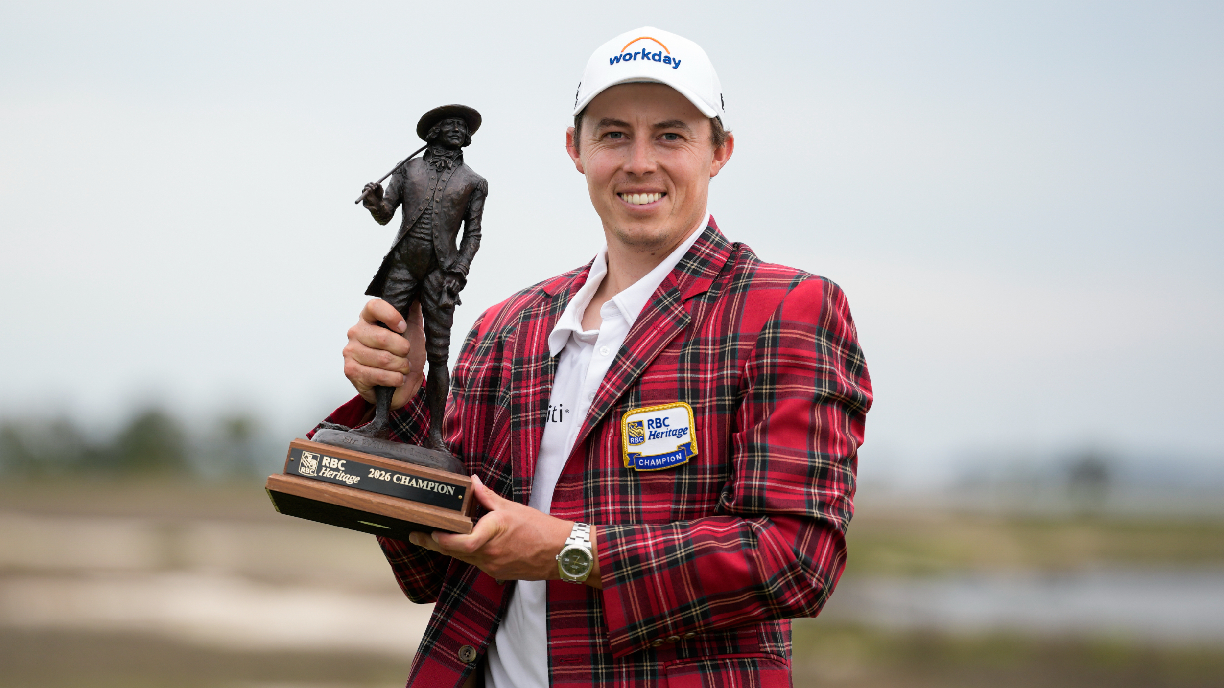 Matt Fitzpatrick with the RBC Heritage trophy