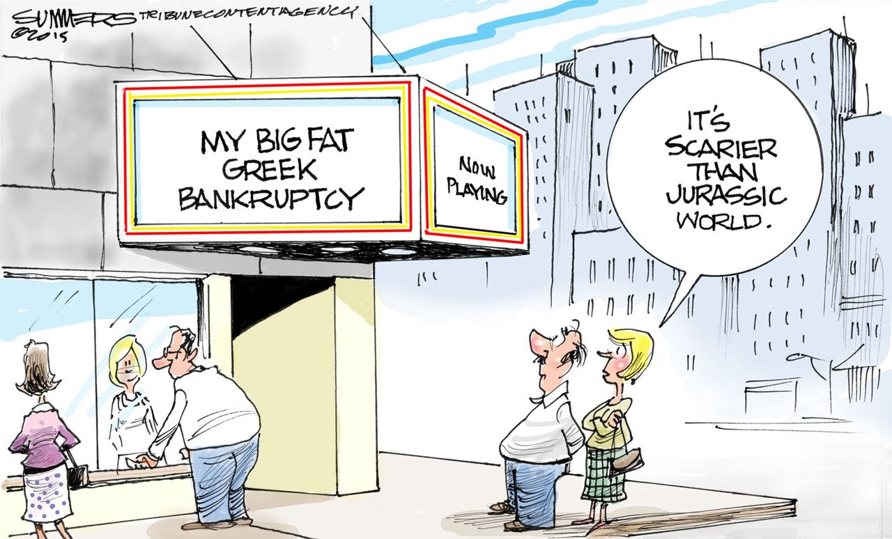 Editorial cartoon World Greece Economy