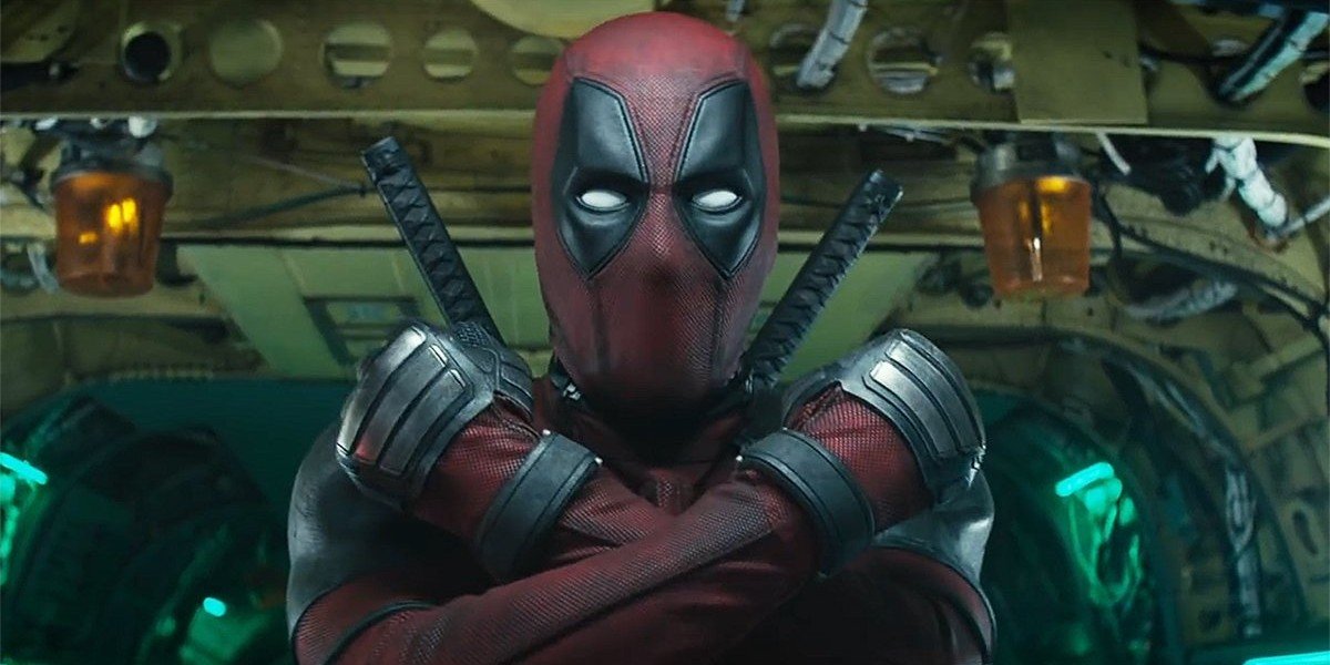 Deadpool makes an X symbol in Deadpool 2 (2018)